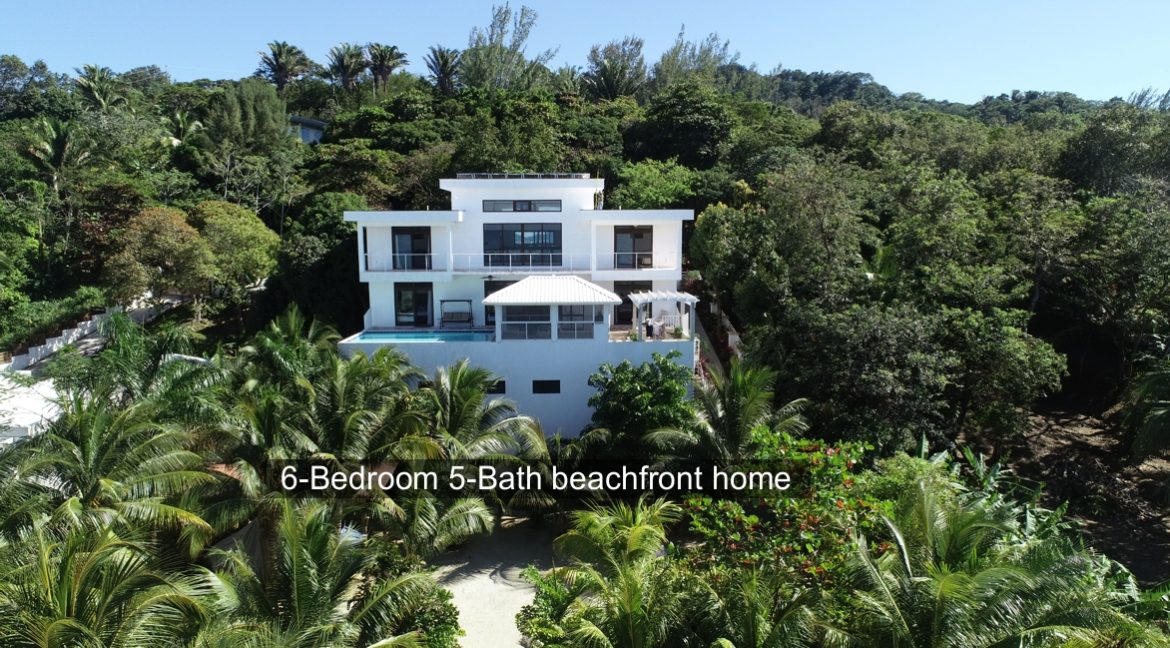 Close-up view of beachfront home