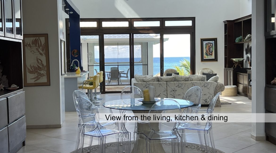 View from living, kitchen & dining